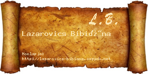 Lazarovics Bibiána névjegykártya